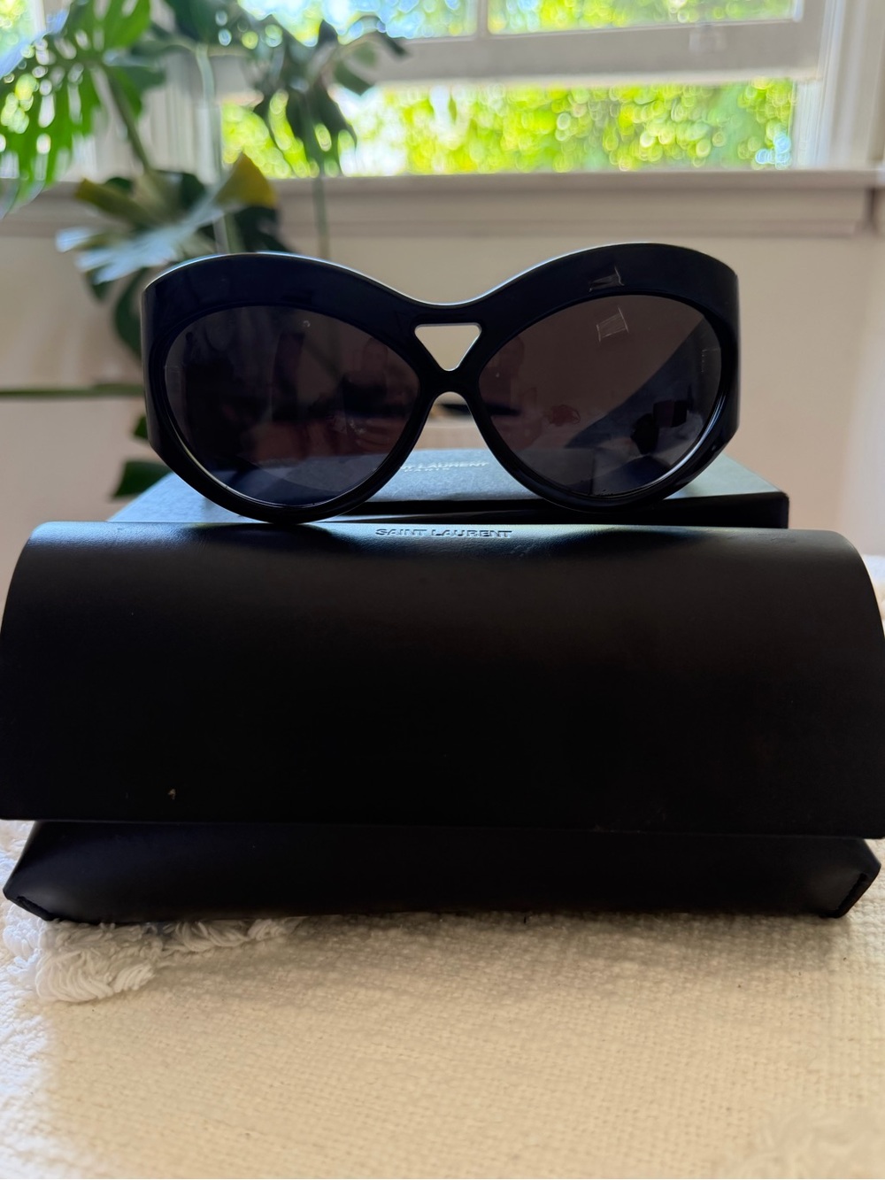 Brand New* Saint Laurent Black Sculpted Cat-Eye Sunglasses